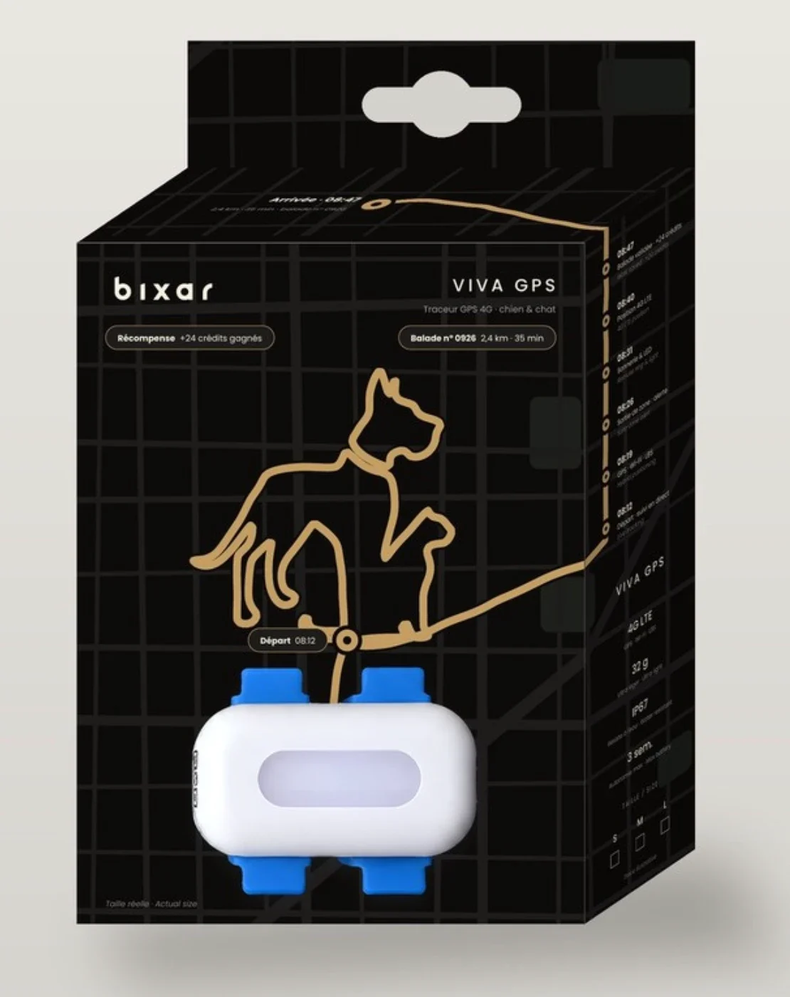 L’étui de l’édition Noir & Champagne du Viva GPS 4G
